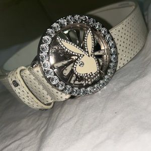 Y2K Vintage playboy spinner belt buckle and playboy belt